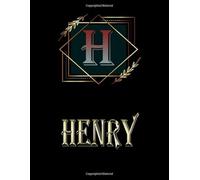 Henry: Personalized Name Sketchbook.Monogram Initial Letter H Journal. Henry Cute Sketchbook on Black Cover , Blank Paper 8.5 x 11 ,Great For Drawing, Sketching, Crayon Coloring and colored pencil