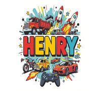 Henry Personalized Sketch Book: Glossy Cover with 100+ Pages for drawing, coloring and using imagination. First few sheets have idea starters. ... go, and better than screens and electronics.