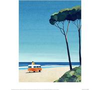Henry Rivers - imprimé "Van Life II" PM10418 (40 cm x 30 cm x 0,21 cm) (Bleu/Beige/Vert)