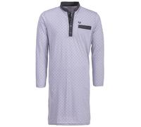 Henry Terre Chemise de nuit à manches longues pour homme à pois avec poche poitrine Taille M à 3XL, gris clair, XXL