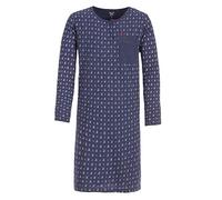 Henry Terre Chemise de nuit à manches longues pour homme avec poche de poitrine et bandeau