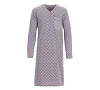 Henry Terre Chemise de nuit à manches longues pour homme avec poche de poitrine, gris, M