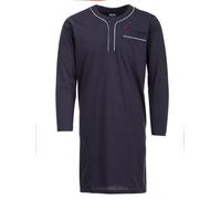 Henry Terre Chemise de nuit à manches longues pour homme - Couleur unie - Poche poitrine - Boutonnière - Taille M à 3XL, anthracite, XXL