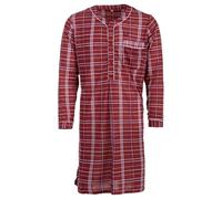 Henry Terre Chemise de nuit à manches longues pour homme - Motif tartan - Poche poitrine - Boutonnière - Taille M à 3XL - Coton mélangé, rouge, XXL