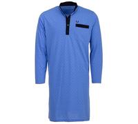 Henry Terre Chemise de nuit homme manches longues à pois avec poche poitrine Taille M-3XL, bleu clair, L