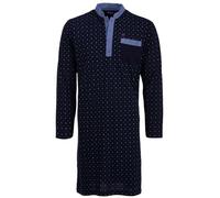 Henry Terre Chemise de nuit homme manches longues à pois avec poche poitrine Taille M-3XL, bleu marine, M