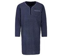 Henry Terre Chemise de nuit pour homme à manches longues avec motif losange, poche de poitrine et boutonnière M-3XL, bleu marine, XL