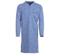 Henry Terre Chemise de nuit thermique à manches longues pour homme - Design lignes - Poche poitrine - Boutonnière - Taille M à 3XL, bleu, XL