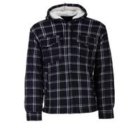 Henry Terre Chemise thermique à capuche pour homme Veste de travail à carreaux Taille M à 3XL, bleu marine, XXXL