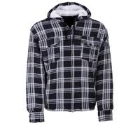 Henry Terre Chemise thermique à capuche pour homme Veste de travail à carreaux Taille M à 3XL, Noir , XL