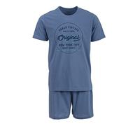 Henry Terre Ensemble de Pyjama pour Homme Shorty Vintage Grande Taille Coton, bleu, 3XL