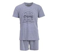 Henry Terre Ensemble pyjama pour homme - Style vintage - Grande taille - Coton, gris, 3XL