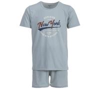 Henry Terre Pyjama court Paul New York pour homme - Ensemble pyjama en coton et t-shirt à manches courtes - Design sportif - Pyjama d'été, Iceberg Green, XL