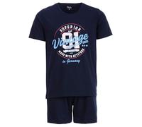 Henry Terre Pyjama court Paul Vintage pour homme - En coton - Taille M à 5XL, bleu marine, 3XL