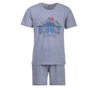 Henry Terre Pyjama pour Homme - Shorty Colorado 96 - Grande Taille - Coton, Farbe:Hellgrau, Größe-Herren:L