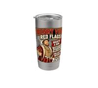 Henry VIII Drapeaux rouges drôle Tudor English History Gobelet isotherme en acier inoxydable double paroi