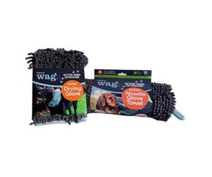 Henry Wag Lot de 2 gants de séchage pour animaux de compagnie et gants de nouilles | Microfibre douce et très absorbante pour un séchage et un nettoyage rapides, parfait pour les pattes boueuses | Lot