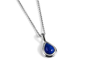 HENRYKA Collier en Argent Sterling 925 et Lapis-Lazuli, Pendentif en Pierre de Naissance, Bijoux de Demoiselle d’Honneur, Collier Minimal Classique en Forme de Larme