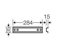 HENSEL Hensel Rail de support 284 mm long, chapeau profilé 35 mm, avec TS 30 Quantité:1