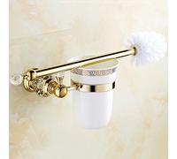 Hensftods Porte-serviette en laiton massif doré avec crochet pour peignoir, porte-savon, porte-serviette, porte-gobelet, accessoires de salle de bain