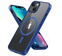 Hensinple Coque de protection magnétique pour iPhone 13 Mini, avec protection blindée, protection complète à 360°, anti-chocs, pour iPhone 13 Mini 5,4", bleu