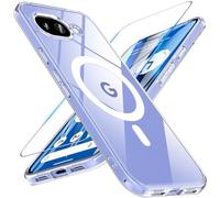 Hensinple Coque magnétique pour Google Pixel 10A avec protecteur d'écran, compatible avec MagSafe et Pixelsnap de qualité militaire résistante aux chocs, anti-jaunissement, fine et transparente