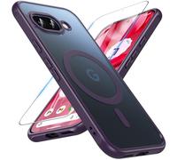 Hensinple Coque magnétique pour Pixel 9A [Compatible avec MagSafe] Translucide, mate et antichoc, fine, de qualité militaire - Coque de protection anti-chute pour Pixel 9/Pixel 9A (violet)