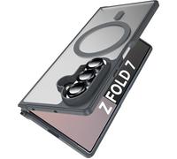 Hensinple Coque magnétique pour Samsung Galaxy Z Fold 7, compatible avec Magsafe, translucide, mate et résistante aux chutes, résistante aux chocs (gris)