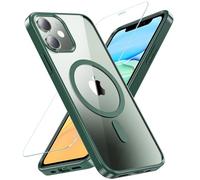Hensinple Coque pour iPhone 11 avec MagSafe,Coque iPhone 11 Magnétique avec Verre Trempé Protection écran Antichoc Militaire Transparente Résistante Complète Protection Housse pour iPhone 11 Vert