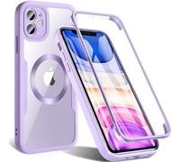 Hensinple Coque pour iPhone 11 avec Magsafe, Magnétique Coque iPhone 11 avec Protection D'écran Antichoc 360 Degrés Intégrale Complète Protection Résistante Bumper Etui Housse pour iPhone 11-Violet