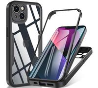 Hensinple Coque pour iPhone 13, avec Protection D'écran, 360 Degrés integrale Antichoc Anti-Rayures Bumper écran Protection Etui Housse - Noir