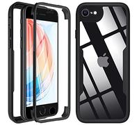 Hensinple Coque pour iPhone SE 2022 4,7 Pouces, iPhone SE2020/iPhone 8/iPhone 7 Coque avec Protection D'écran, 360 Degrés Antichoc Étui de Protection Housse pour iPhone SE 2022/SE 2020/8/7 - Noir
