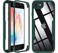 Hensinple Coque pour iPhone SE 2022/iPhone SE 2020/iPhone 8/iPhone 7 avec Protection D'écran, 360 Degrés Antichoc Étui de Protection Housse pour iPhone SE 2022/SE 2020/8/7 4,7 Pouces - Vert