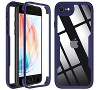 Hensinple Coque pour iPhone SE 2022/SE 2020/iPhone 8/iPhone 7, Étui Housse avec Protection d'écran Intégré, 360 Degrés Antichoc Bumper à la Poussière, Bleu