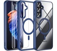 Hensinple Coque pour Samsung Galaxy A55 5G, A55 5G/A35 5G avec Protecteur d'écran, magnétique Militaire, résistante aux Chocs, Robuste, Fine et Transparente, pour Samsung A55 5G/A35 5G (Bleu)