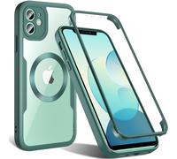 Hensinple Magnétique Coque pour iPhone 11 avec Protection D'écran, Compatible avec MagSafe, 360 Degrés Antichoc Anti-Rayures Protection Etui Housse pour iPhone 11 - Vert