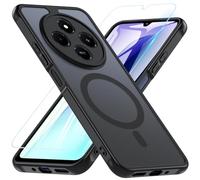 Hensinple Magnétique Coque pour Redmi 14C/Poco C75 (6.88''), Coque pour Xiaomi 14C avec Protecteur D'écran, Antichoc Étui de Protection Mat Translucide pour Redmi 14C/XiaoMi Poco C75, Noir