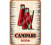 Henson Campari Soda Vintage Tin Sign Logo 12 * 8 inches Advertising Eye-Catching Wall Decoration