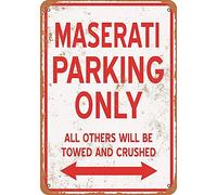 Henson Maserati Parking Only Nostalgic Art Beautiful Traditional Tin Sign Metal Painted Modern Wall Decoration Art Poster Game Room House Rules Street Sign