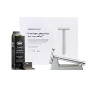 HENSON SHAVING Coffret complet (Henson AL13 Argent + Support pour rasoir de sûreté + 100 lames de rasoir de sûreté)