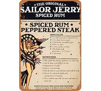Henson The Original Sailor Jerry Spiced Rum Peppered Steak Vintage Tin Sign Logo 12 * 8 inches Advertising Eye-Catching Wall Decoration