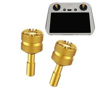Hensych 1 paire de joysticks en alliage d'aluminium de 2 g pour Mini 3 Pro avec télécommande pour écran - Baguette amovible pour accessoires D-J-I RC (doré)