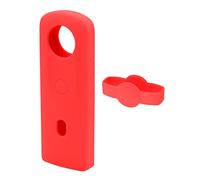 Hensych Coque de protection en silicone avec cache d'objectif pour appareil photo panoramique Ricoh Theta SC2 360 Rouge