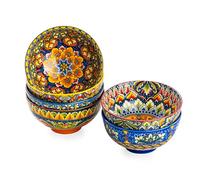 Henten Home Bols à Soupe, Bols à Céréales de 6 Pieces pour Muesli/Soupe/Cornflakes, Boho Bol a Petit-Déjeuner -Multicolore