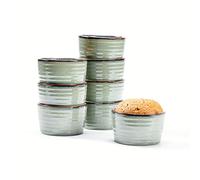 Henten Home Ramequins et Moules à Soufflés, Ramequins à Souffler pour Cuisson - 10cm, Cocotte Four en Céramique de 240ml pour 8 Personnes, Micro-Onde Convient - Vert