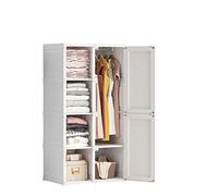 Henunem Armoire de Chambre avec Barre de Penderie 6 Étagères 5 Espaces de Rangement, Moderne Armoire Polyvalente Pliable, Portes MagnéTiques,pour Chambre à Coucher