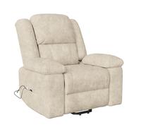 Henunem Fauteuil Releveur Électrique,Fauteuil Massant Relax avec Fonction Massage et Chaleur,Aide à la Verticalisation, Massage, Chauffage, Repose-Pieds, Poches, Port USB, Tissu Éponge (Beige)