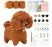 Henunem Kit Crochet, Crochet Kit Débutants Pour Crocheter Des Animaux,Kit Crochet Debutant Complet avec Une Analyse Vidéo étape Par étape-Cerf Sika (Teddy, kaki)