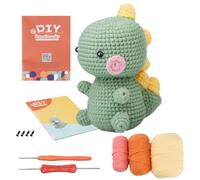 Henunem Kit Crochet, Crochet Kit Débutants Pour Crocheter Des Animaux,Kit Crochet Debutant Complet avec Une Analyse Vidéo étape Par étape-Cerf Sika (dinosaure vert clair, Vert)