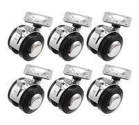 Henunem Lot de 6 roulettes Pivotantes,roulettes pour Meubles avec Double Blocage,Roue Universelle pour Vitrine en Verre,Libre Choix pour Aller avec Vitrine en Verre mit 2 Porte